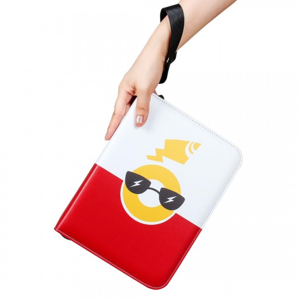 Card Binder 4 Pocket Compatible With Pokemon Cards, GEAoffice 3-Ring Card Album Folder Binder with 50 Removable Sleeves for MTG,TCG,Sports Cards -Toys Gifts for Boys Girls, Red