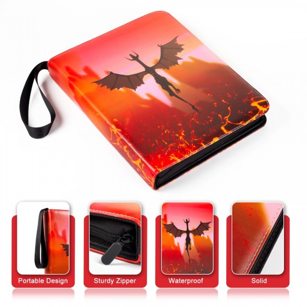 9-Pocket Binder for Pokemon Cards with 50 Removable Sheets Holds 900 Cards, Card Book Collector Album Folder for Yugioh, MTG, TCG, Trading Card Holder with Zipper-Toys Gifts for Boys Girls, Rose Pink