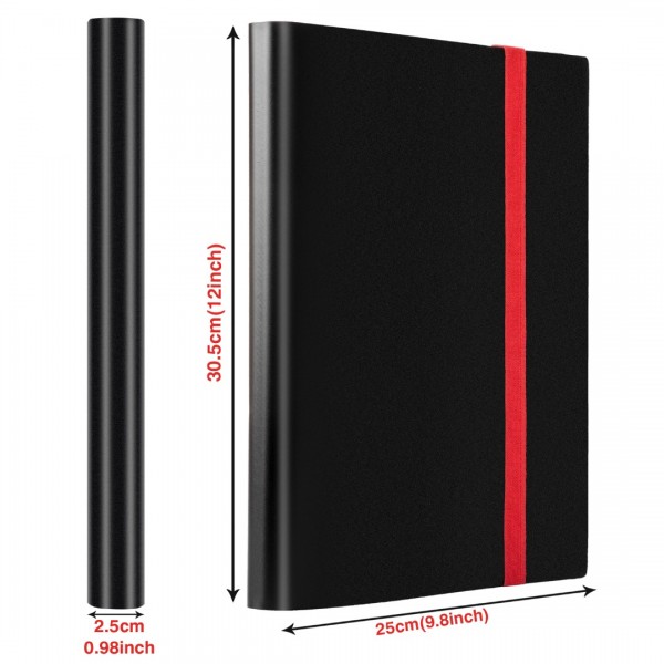 GEAoffice Card Binder, 9 Pockets Trading Card Album Folder , 360 Side Loading Pocket Binder for Yugioh, MTG and Other TCG, Black