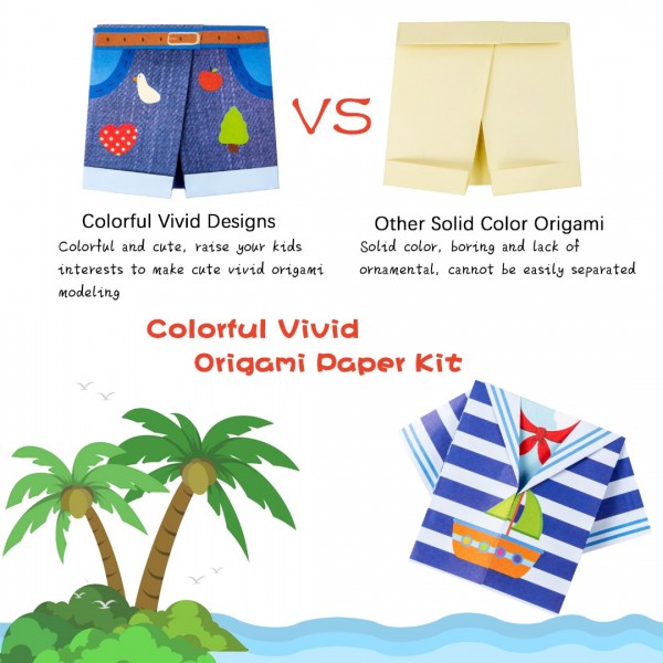 GEAoffice Origami Paper for Kids, Kids Origami Kit Double Sided 152 Sheets Color Origami Paper Kit with 72 Projects