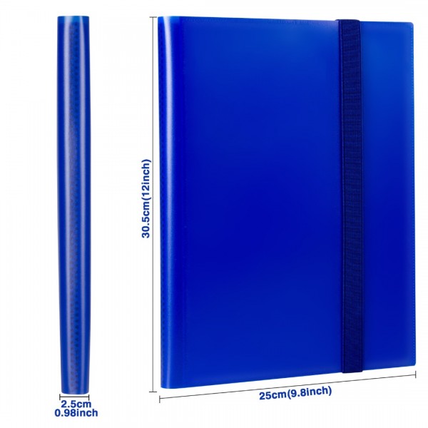 GEAoffice Card Binder, 9 Pockets Trading Card Album Folder, 360 Side Loading Pocket Binder for Yugioh, MTG and Other TCG, Blue