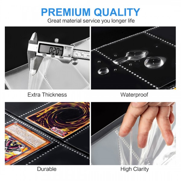 540 Pockets Baseball Card Sleeves, GEAoffice Double Side 9 Pocket Trading Card Storage Album Pages 11 Holes Fit 3 Ring Binder, Card Protector Sheets for Pokemon, Skylanders, Top Trumps, 30 Pages  