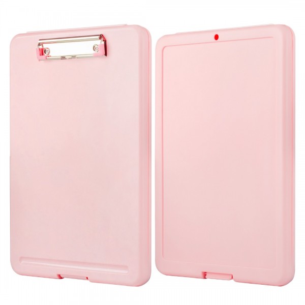 Clipboard with Storage Pink, Plastic Storage Clipboards with Low Profile Clip, Heavy Duty Nursing Clipboard Holds 150 Letter Size Sheets, Coach Clipboard for Work Smooth Writing