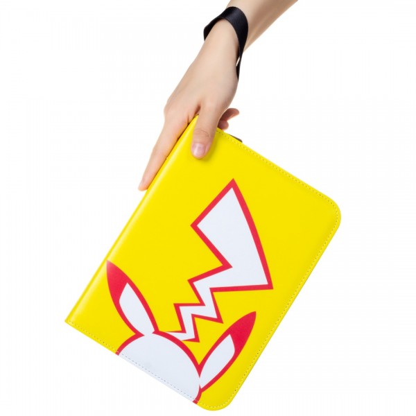 4-Pocket Binder for Pokemon Cards with 50 Removable Sheets Holds 400 Cards, Card Book Collector Album Folder for Yugioh, MTG, TCG, Trading Card Holder with Zipper-Toys Gifts for Boys Girls, Yellow+Red