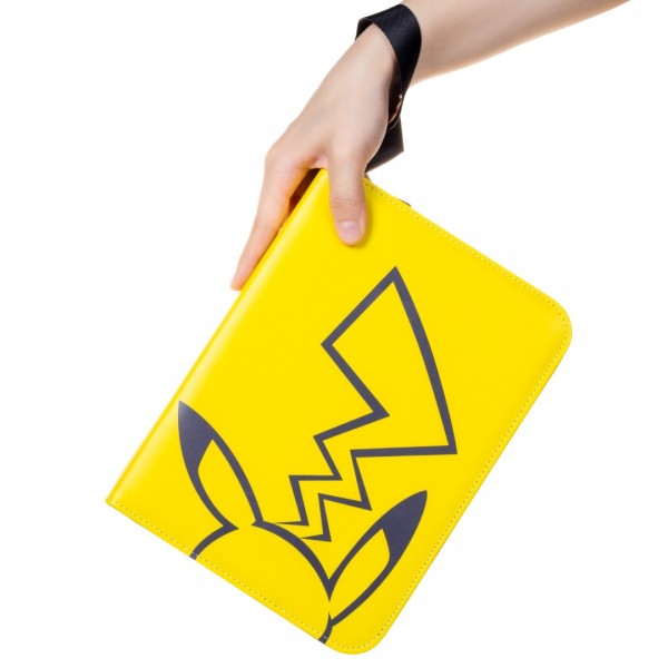 4-Pocket Binder for Pokemon Cards with 50 Removable Sheets Holds 400 Cards, Card Book Collector Album Folder for Yugioh, MTG, TCG, Trading Card Holder with Zipper-Toys Gifts for Boys Girls, Yellow+Black