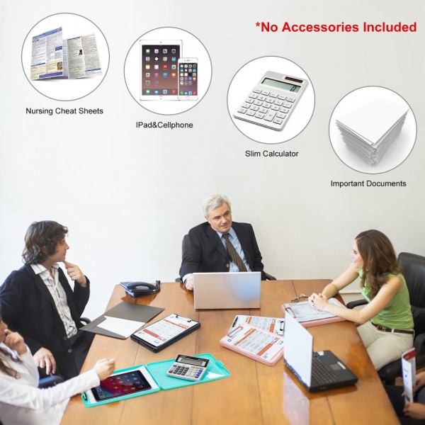 Clipboard with Storage White, Plastic Storage Clipboards with Low Profile Clip, Heavy Duty Nursing Clipboard Holds 150 Letter Size Sheets, Coach Clipboard for Work Smooth Writing