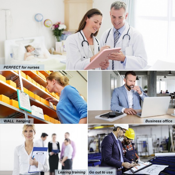 Clipboard with Storage Black, Plastic Storage Clipboards with Low Profile Clip, Heavy Duty Nursing Clipboard Holds 150 Letter Size Sheets, Coach Clipboard for Work Smooth Writing