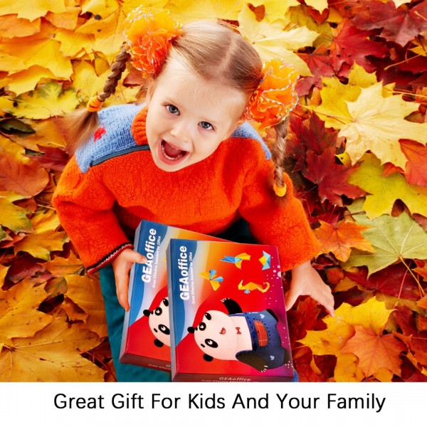 GEAoffice Origami Paper for Kids, Kids Origami Kit Double Sided 152 Sheets Color Origami Paper Kit with 72 Projects