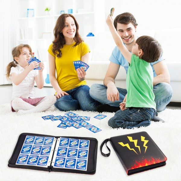 9-Pocket Binder for Pokemon Cards with 50 Removable Sheets Holds Up To 900 Cards, Baseball Card Collector Album Folder for Yugioh, MTG, TCG, Trading Card Binder with Zipper-Toys Gifts for Boys Girls