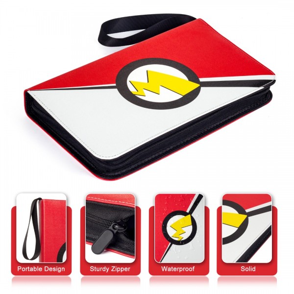 6-Pocket Binder for Pokemon Cards with 50 Removable Sheets Holds 600 Cards, Card Book Collector Album Folder for Yugioh, MTG, TCG, Trading Card Holder with Zipper-Toys Gifts for Boys Girls 