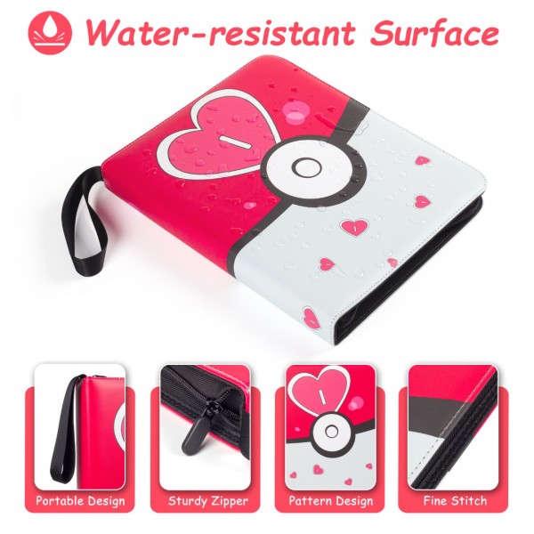 9-Pocket Card Binder for Trading Cards Binder 900 Pockets, Trading Card Games Collection Binder, Card Book Collector Album Folder Holder with Sleeves- Gifts for Boys Girls Toys, Pink 