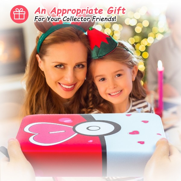 4-Pocket Card Binder for Trading Cards Binder 400 Pockets, Trading Card Games Collection Binder, Card Book Collector Album Folder Holder with Sleeves- Gifts for Boys Girls Toys, Pink (4 Pocket Pink+white) 