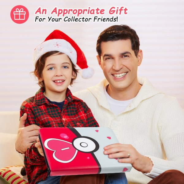 9-Pocket Card Binder for Trading Cards Binder 900 Pockets, Trading Card Games Collection Binder, Card Book Collector Album Folder Holder with Sleeves- Gifts for Boys Girls Toys, Pink 