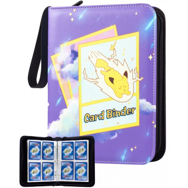 4-Pocket Card Binder for Trading Cards with 50 Rem...