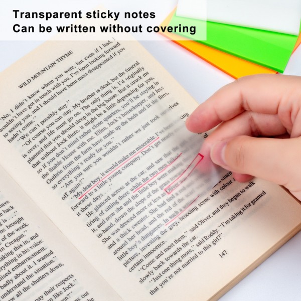 1040pcs Transparent Sticky Notes Pads Set with 3 Markers & Sticky Index Tabs, Clear Sticky Note for Books Annotation Message Reminder, Waterproof Self-Adhesive Translucent Sticky Notes Bulk, 16 Packs
