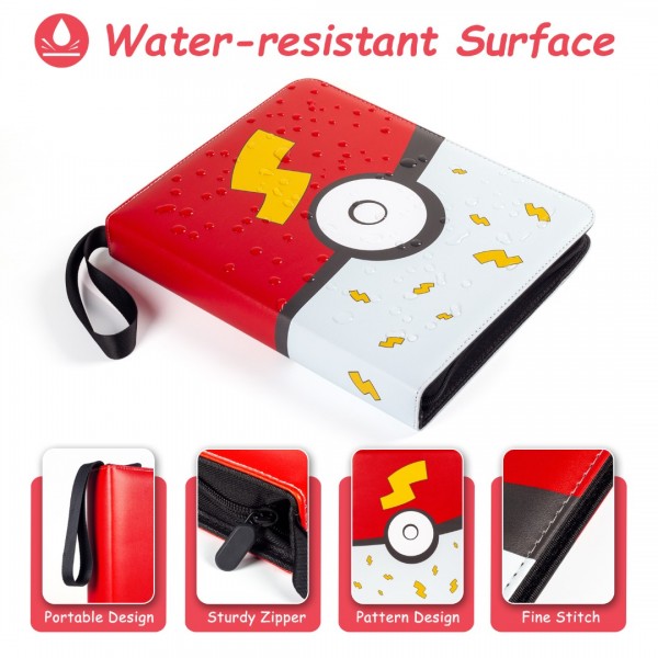 9-Pocket Card Binder for Cards 900 Pockets, Trading Card Games Collection Binder, Card Book Collector Album Folder Holder with Sleeves- Gifts for Boys Girls Toys, Red