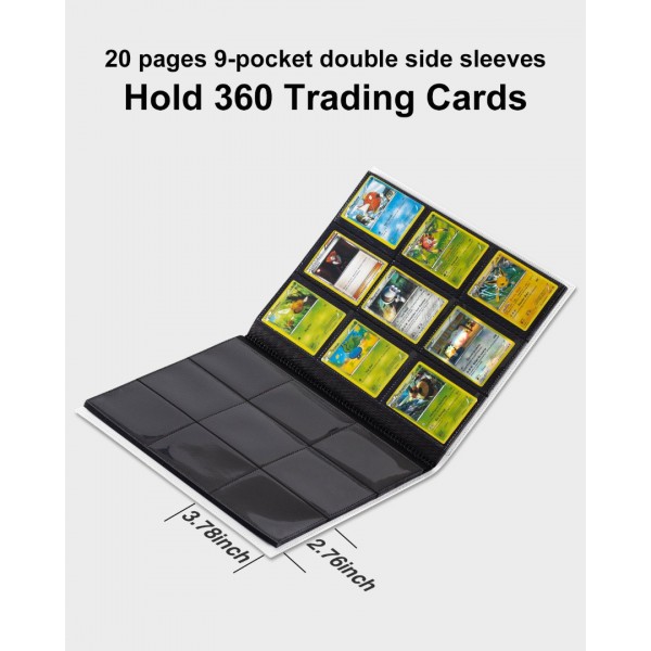 GEAoffice Trading Card Binder, 9-Pocket Cards Collection Binders Album Folder with 360 Side Loading Pockets for Yugioh, MTG, TCG, Boys Girls Gift, Red