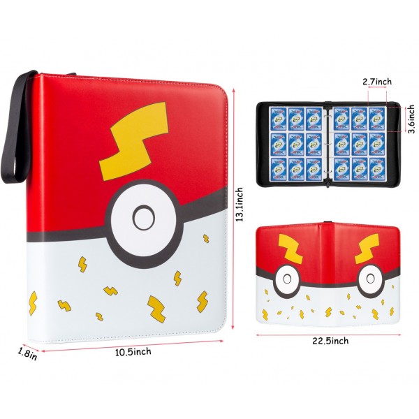 9-Pocket Card Binder for Cards 900 Pockets, Trading Card Games Collection Binder, Card Book Collector Album Folder Holder with Sleeves- Gifts for Boys Girls Toys, Red