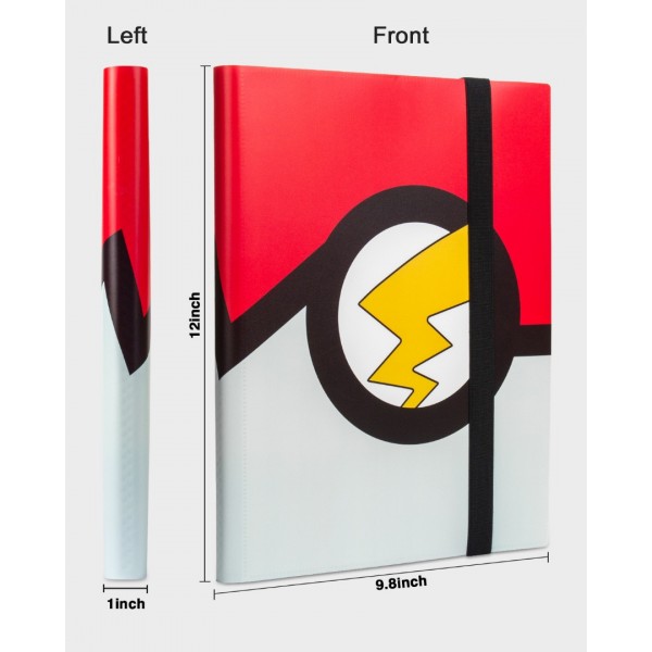 GEAoffice Trading Card Binder, 9-Pocket Cards Collection Binders Album Folder with 360 Side Loading Pockets for Yugioh, MTG, TCG, Boys Girls Gift, Red