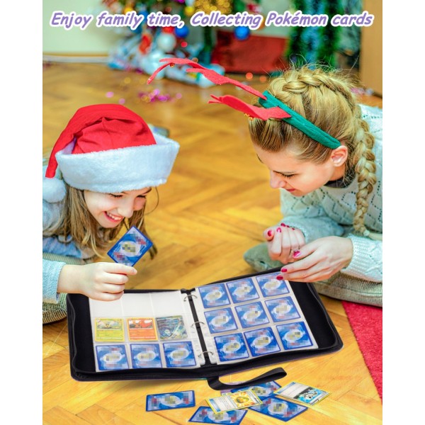 9-Pocket Card Binder for Trading Cards with 50 Removable Sleeves Holds 900 Cards, Card Book Collector Album Folder for Yugioh, MTG, TCG, Trading Card Holder with Zipper- Boy Girl Toy Gift, Purple