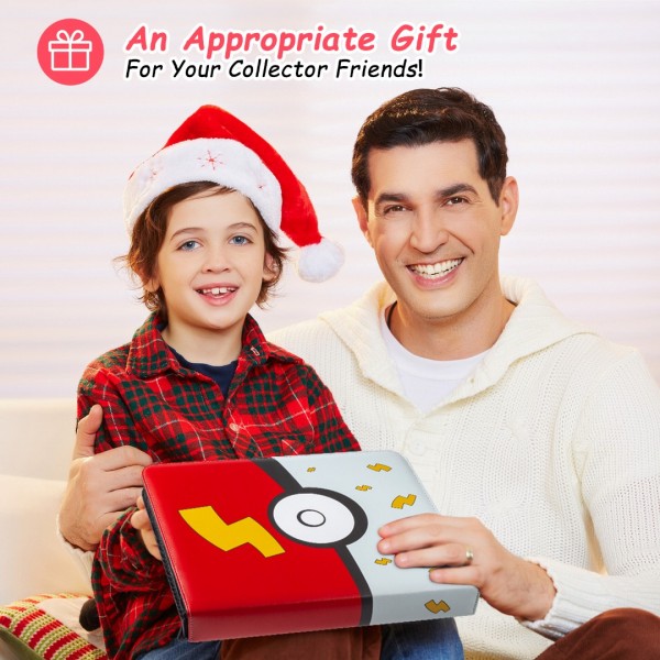 9-Pocket Card Binder for Cards 900 Pockets, Trading Card Games Collection Binder, Card Book Collector Album Folder Holder with Sleeves- Gifts for Boys Girls Toys, Red