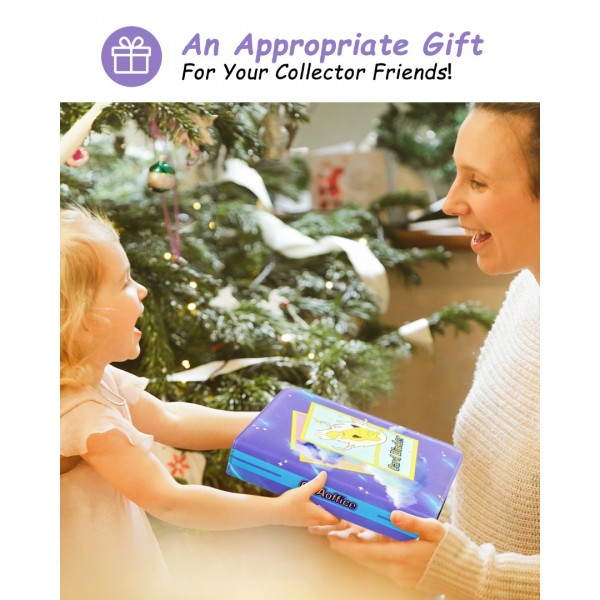 4-Pocket Card Binder for Trading Cards with 50 Removable Sleeves Holds 400 Cards, Card Book Collector Album Folder for Yugioh, MTG, TCG, Trading Card Holder with Zipper- Boy Girl Toy Gift, Purple