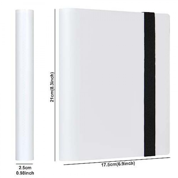 GEAoffice Small Card Binder - 4 Pocket Trading Card Collection Album Folder - 160 Side Loading Pocket Binder for TCG, MTG, Yugioh - Gifts for Card Collectors (White)…
