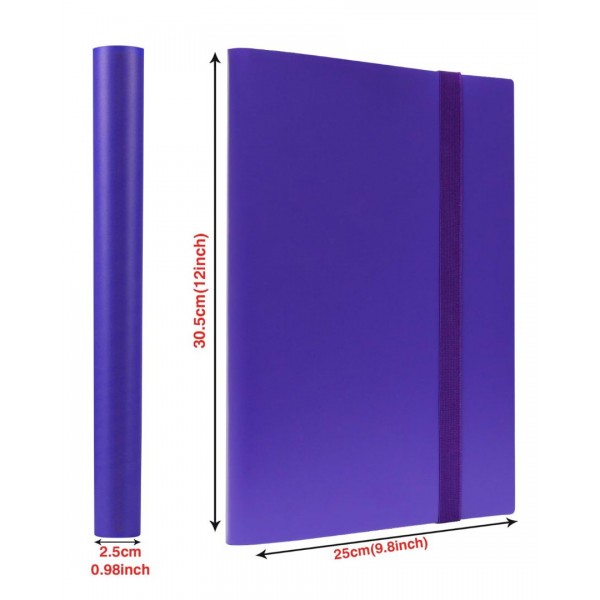 Card Binder 9 Pocket, GEAoffice 360 Pockets Trading Card Album Folder for Standard Cards, Side Loading Card Collection Folder for MTG, TCG, Sport Cards, (Purple)…