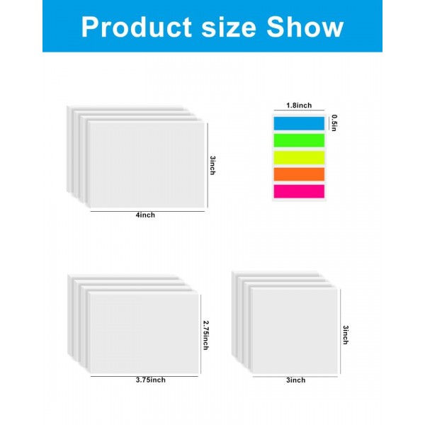 Transparent Sticky Notes 700 Sheets- 3 X 4 inch Clear Sticky Notes Self-Adhesive Translucent Sticky Note Pads for Books Annotation, See Through Sticky Notes for Tracing Paper School & Office…