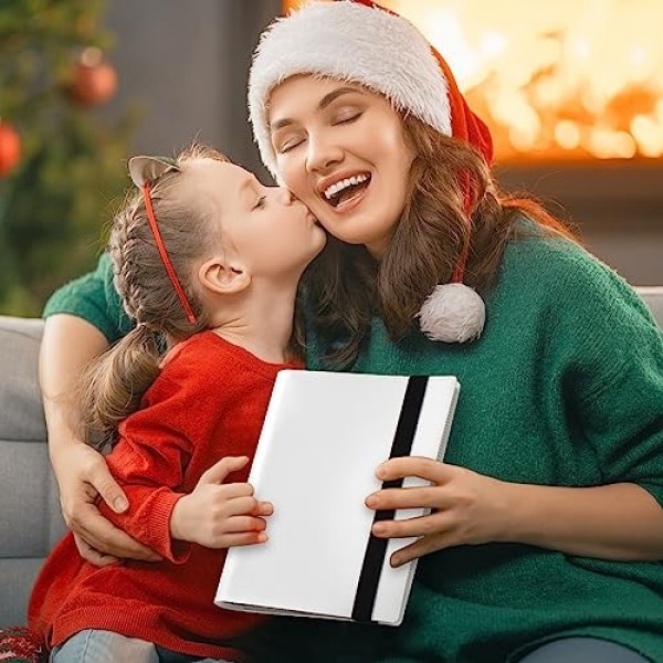 GEAoffice Small Card Binder - 4 Pocket Trading Card Collection Album Folder - 160 Side Loading Pocket Binder for TCG, MTG, Yugioh - Gifts for Card Collectors (White)…