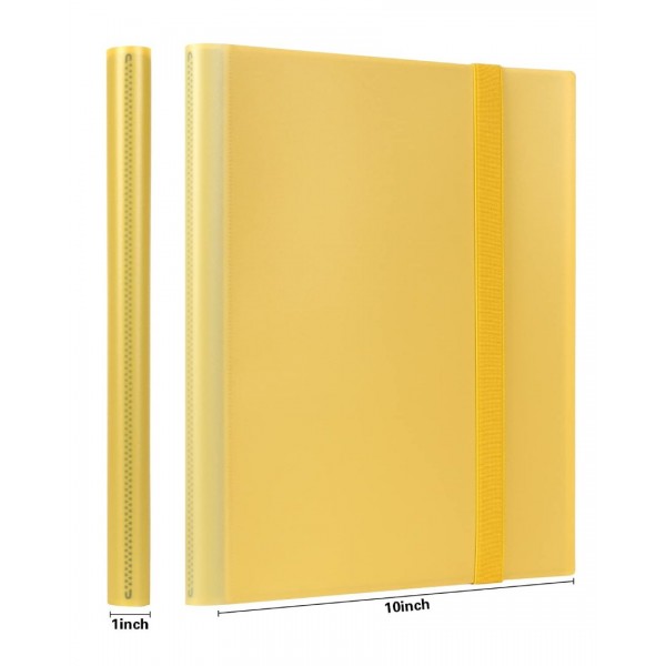 GEAoffice Card Binder, 9 Pockets Trading Card Album Folder, 360 Side Loading Pocket Binder for Yugioh, MTG and Other TCG, Yellow…