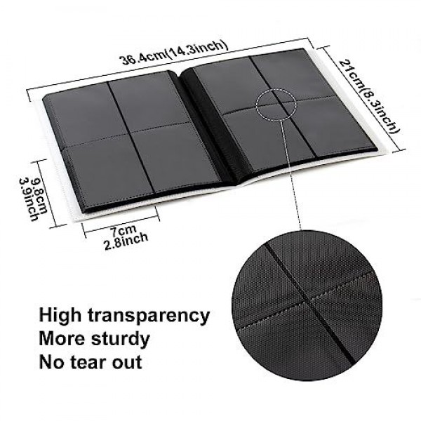 GEAoffice Small Card Binder - 4 Pocket Trading Card Collection Album Folder - 160 Side Loading Pocket Binder for TCG, MTG, Yugioh - Gifts for Card Collectors (White)…