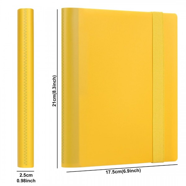 GEAoffice Card Binder - 4 Pocket Trading Card Collection Album Folder - 160 Side Loading Pocket Binder for TCG, MTG, Yugioh - Gifts for Card Collectors (Yellow)…