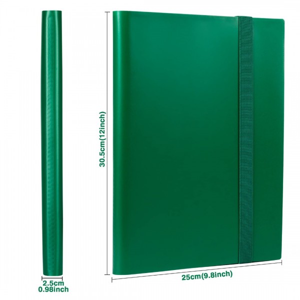 GEAoffice Card Binder, 9 Pockets Trading Card Album Folder, 360 Side Loading Pocket Binder for Yugioh, MTG and Other TCG, Green…