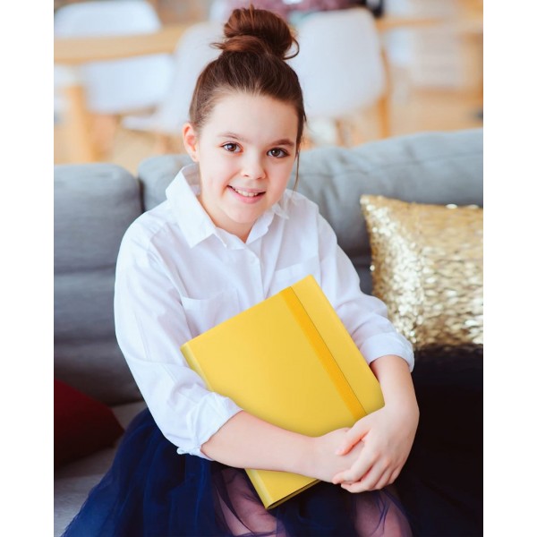 GEAoffice Card Binder, 9 Pockets Trading Card Album Folder, 360 Side Loading Pocket Binder for Yugioh, MTG and Other TCG, Yellow…