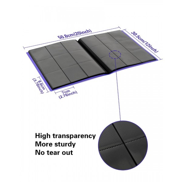 Card Binder 9 Pocket, GEAoffice 360 Pockets Trading Card Album Folder for Standard Cards, Side Loading Card Collection Folder for MTG, TCG, Sport Cards, (Purple)…