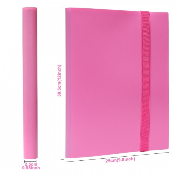 Card Binder 9 Pocket, GEAoffice 360 Pockets Trading Card Album Folder for Standard Cards, Side Loading Card Collection Folder for MTG, TCG, Sport Cards, (Rose Pink)…