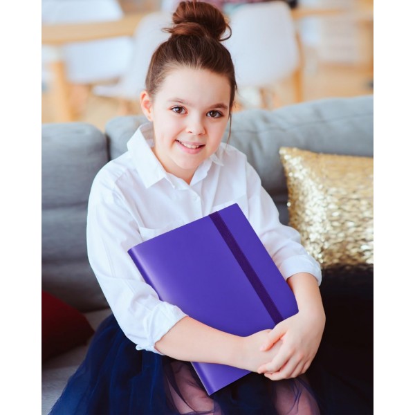 Card Binder 9 Pocket, GEAoffice 360 Pockets Trading Card Album Folder for Standard Cards, Side Loading Card Collection Folder for MTG, TCG, Sport Cards, (Purple)…