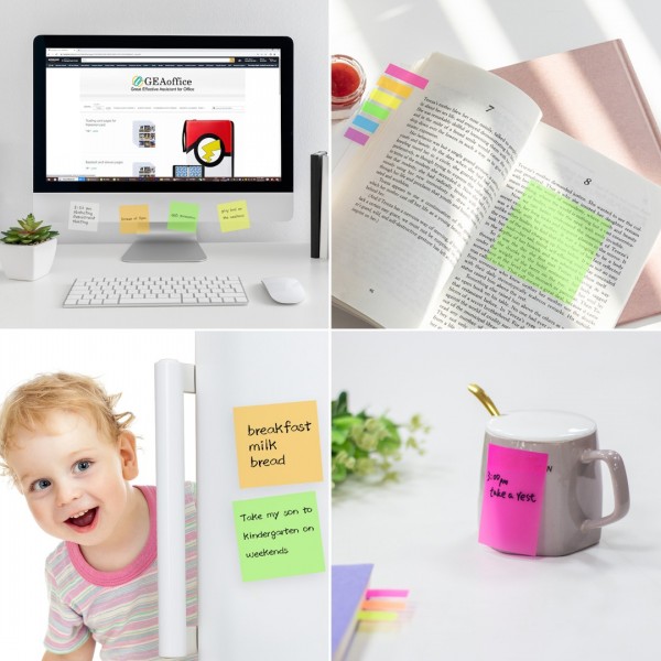 1040pcs Transparent Sticky Notes Pads Set with 3 Markers & Sticky Index Tabs, Clear Sticky Note for Books Annotation Message Reminder, Waterproof Self-Adhesive Translucent Sticky Notes Bulk, 16 Packs