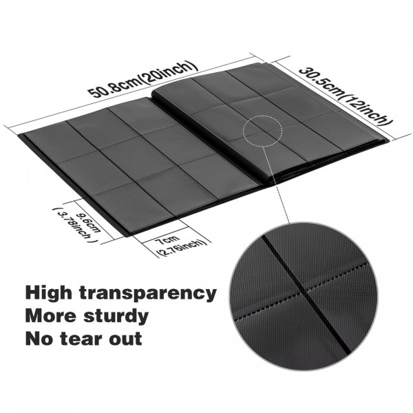 GEAoffice Trading Card Binder, 9 Pockets Card Album Folder, 360 Side Loading Pocket Binder for Yugioh, MTG and Other TCG, BLACK…