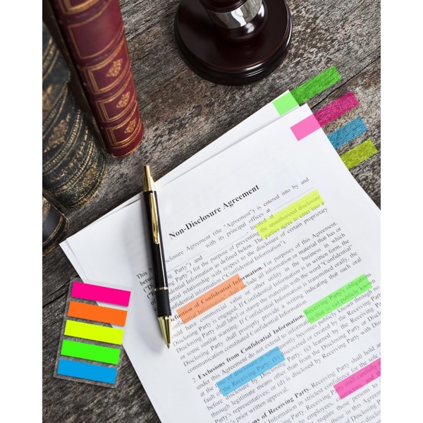 GEAoffice Large Transparent Sticky Notes 300 Sheets, 4 x 6 Clear Sticky Notes with 5 Color Tabs 1 Marker, Translucent See Through Sticky Notes Self-Stick for School, Office (6 Packs)…