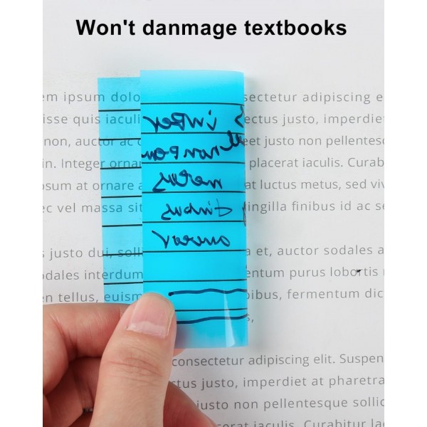 GEAoffice 400 Sheets Lined Transparent Sticky Notes Bright Color, GEAoffice 7 Pads Colored Clear Sticky Notes 3x3 Inch with Lines, Translucent Multi Color Tabs for School Office Supplies……