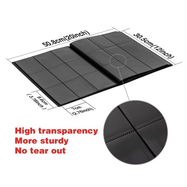 GEAoffice Card Binder, 9 Pockets Trading Card Album Folder, 360 Side Loading Pocket Binder for Yugioh, MTG and Other TCG, Black…