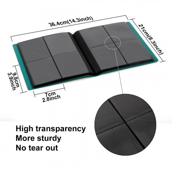 GEAoffice Card Binder - 4 Pocket Trading Card Album Folder - 160 Side Loading Pockets Binder for TCG, MTG, Yugioh - Gifts for Card Collection (Peacock blue)…