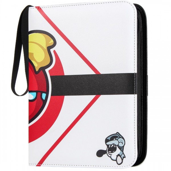 4 Pocket Zipper Card Binder Compatible with Pokemon Cards- GEAoffice Trading Card Collection Book Album Holder with Zipper - 400 Top Loading Pocket Binder for TCG, MTG -Toys Gifts for Boys Girls, Red