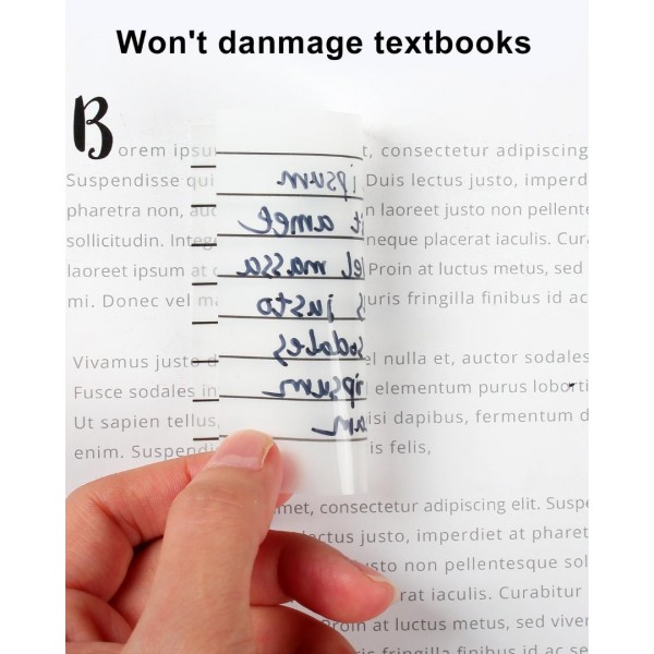 GEAoffice 400 Sheets Lined Transparent Sticky Notes 3x3 Inch, GEAoffice 7 Pads Clear Sticky Notes with Lines, See Through Translucent Sticky Notes Tabs for Aesthetic School Office Supplies……