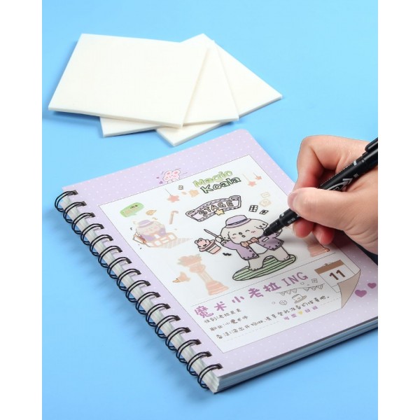 GEAoffice 250 Sheets Transparent Sticky Notes - 4x4 inch Clear Sticky Notes Tabs Colorful Self-Adhesive for Book Annotation, See Through Sticky Notes for Tracing Paper, School & Office (5 Pack)…