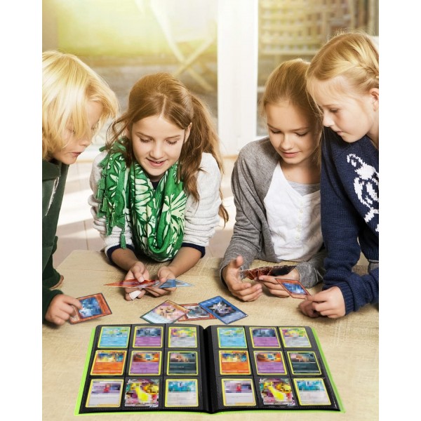 GEAoffice Card Binder, 9 Pockets Trading Card Album Folder, 360 Side Loading Pocket Binder for Yugioh, MTG and Other TCG, Light Green…