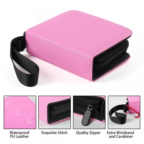 GEAoffice Mini Card Binder 2-Pocket, Super Lightweight Small Collectible Trading Card Albums for 80 Cards, 1 Pocket Top Loading Binder for TCG, MTG, Yugioh, Gifts for Girls Pink…