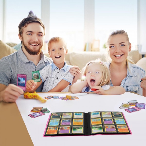 Card Binder 9 Pocket, GEAoffice 360 Pockets Trading Card Album Folder for Standard Cards, Side Loading Card Collection Folder for MTG, TCG, Sport Cards, (Rose Pink)…